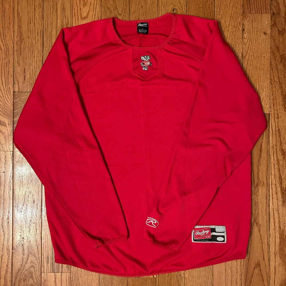 Wisconsin Badgers Rawlings Vintage Thermal Pullover Size Large